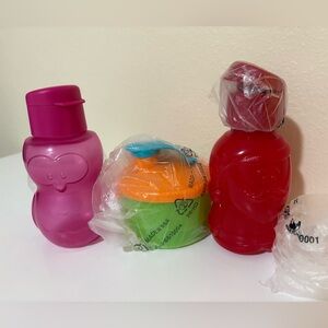 Tupperware Formula Dispenser Mini Santa , pinguin Eco Water Bottles 12 oz